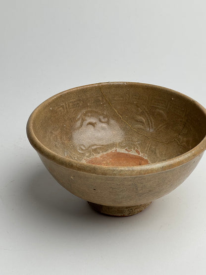 Soft Brown Vintage Japanese Tea Bowl