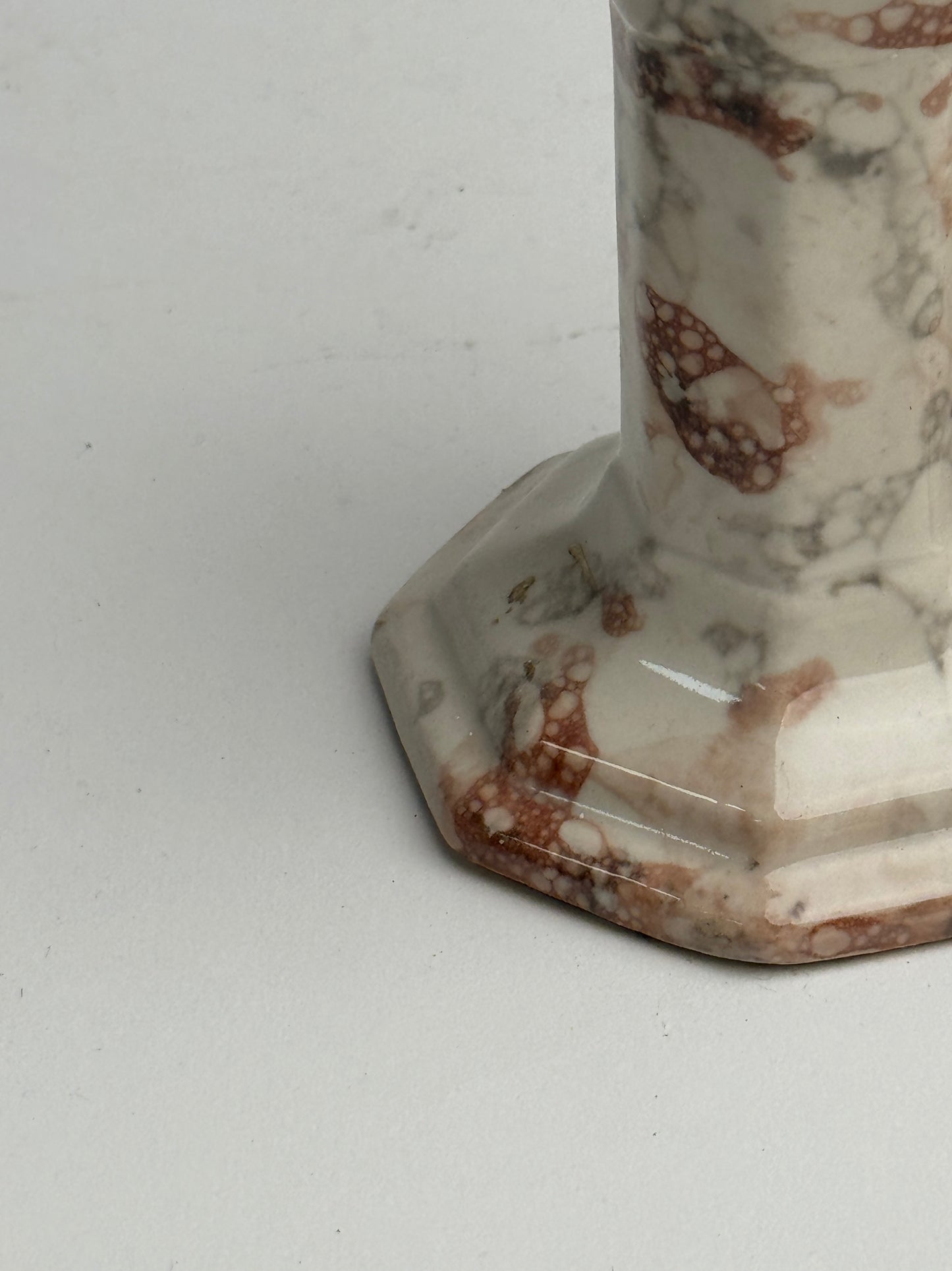 Pair of Marble Look Ceramic Candle Holders