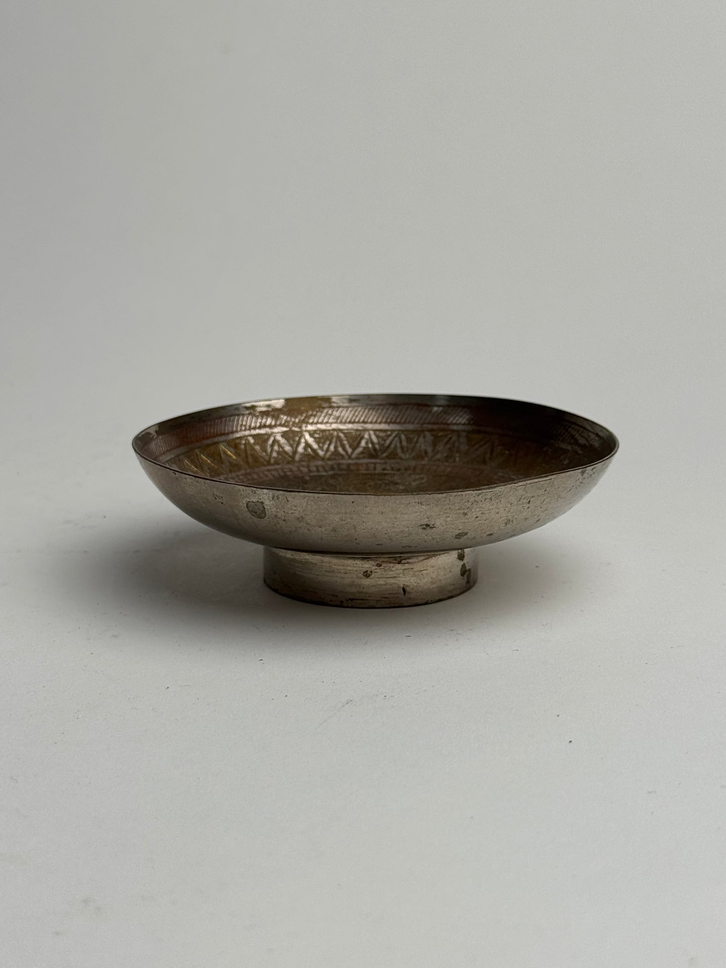 Vintage Aztec Silver Pedestal Dish