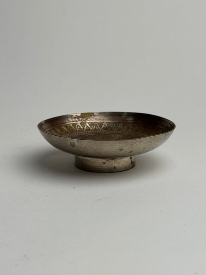 Vintage Aztec Silver Pedestal Dish