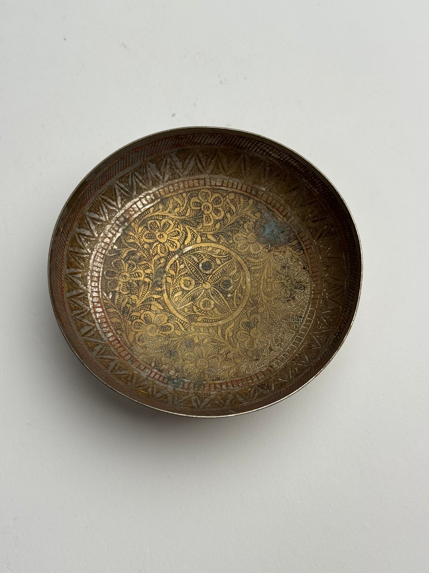 Vintage Aztec Silver Pedestal Dish