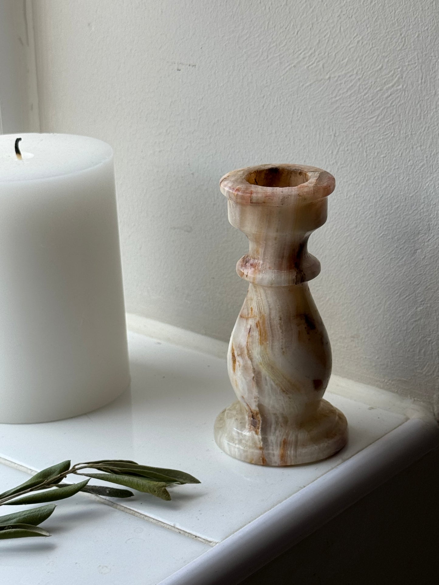 Vintage Onyx Candle Holder