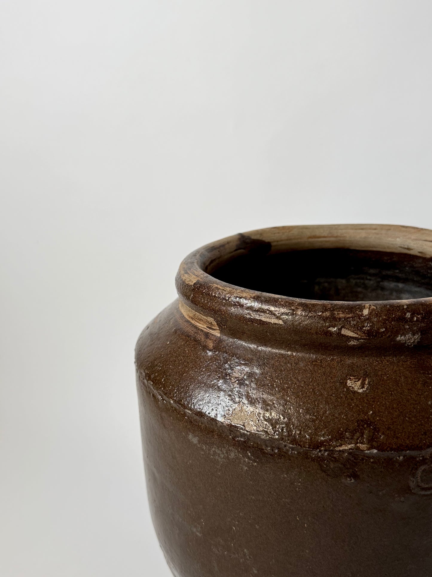 Large Angled South Asian Pot