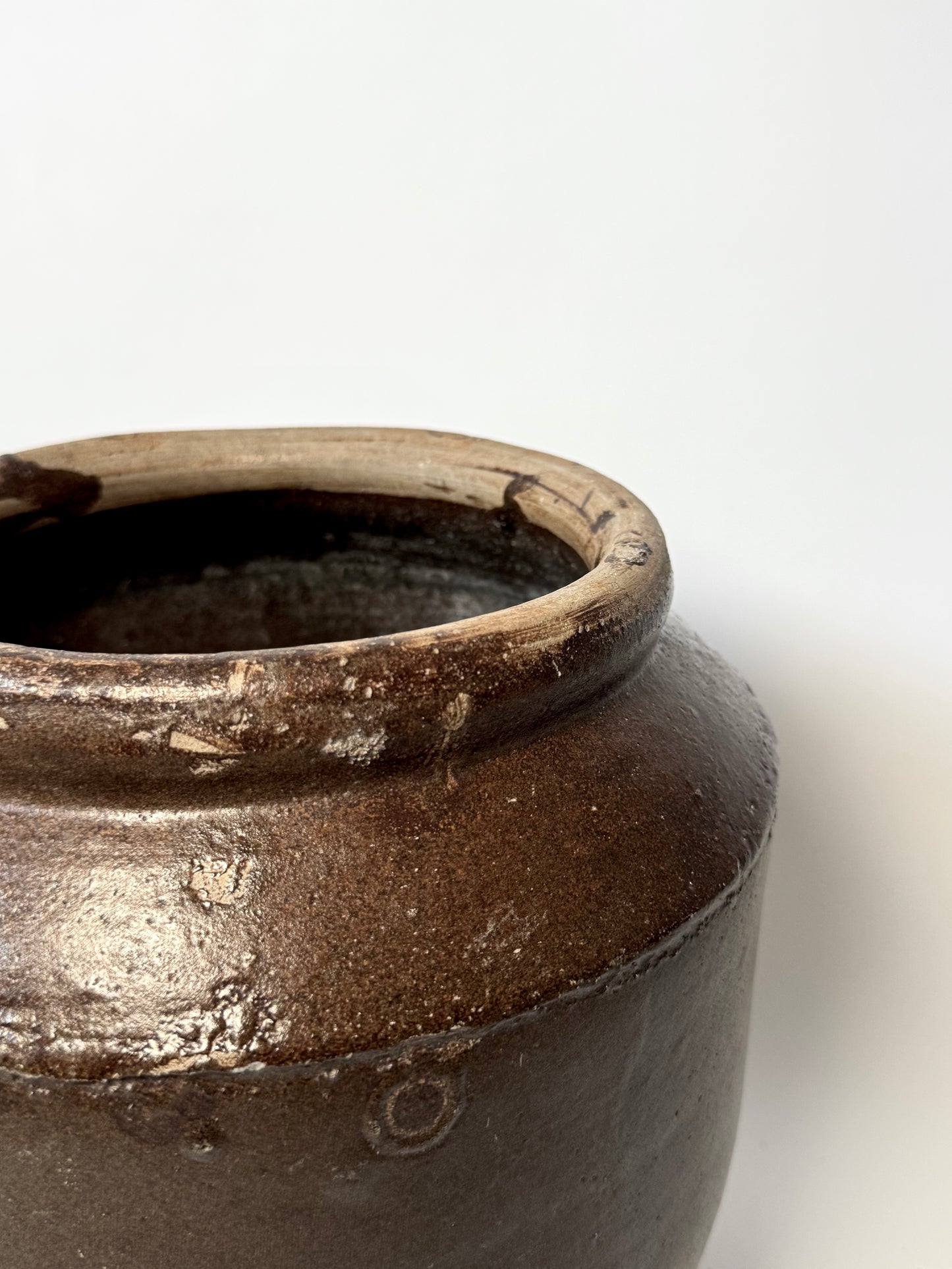 Large Angled South Asian Pot