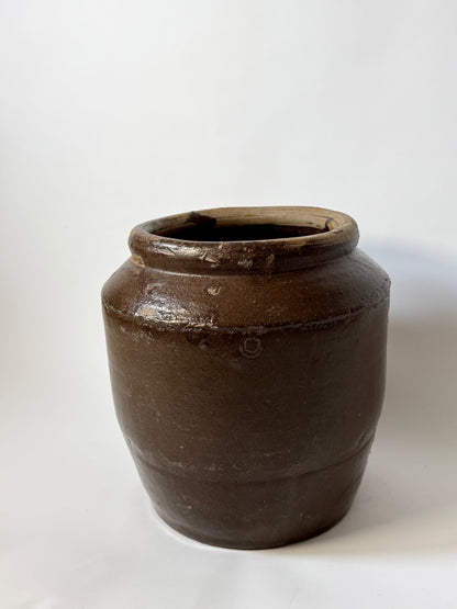 Large Angled South Asian Pot