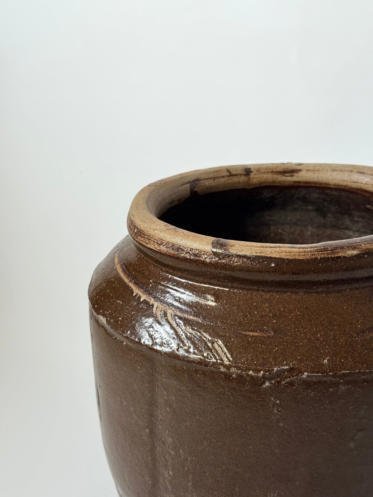 Large Angled South Asian Pot