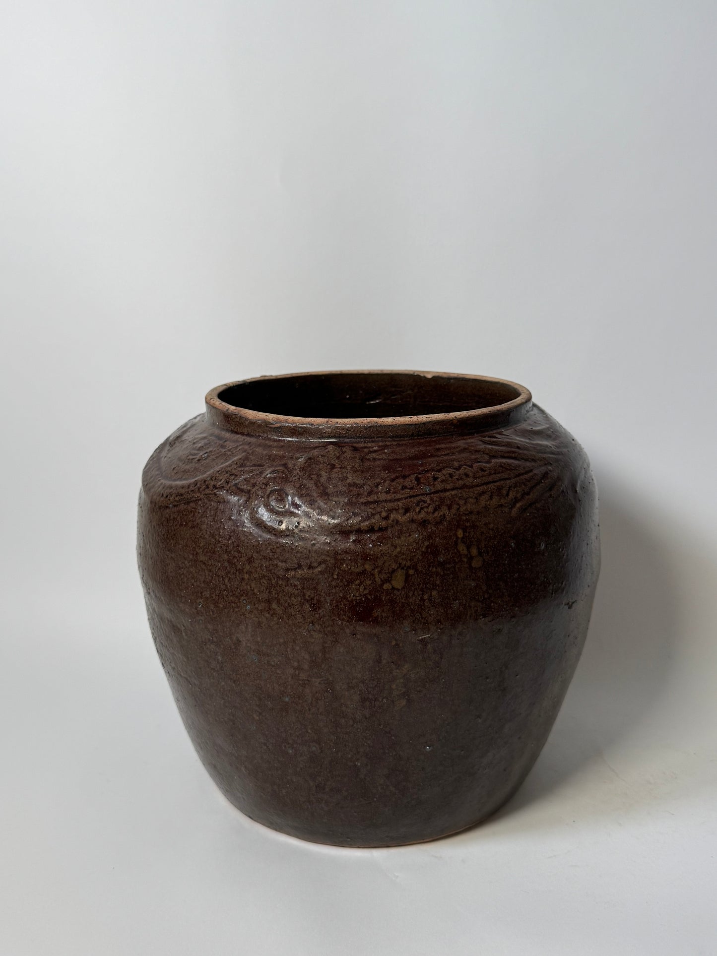 Rounded Rich Brown South Asian Pot