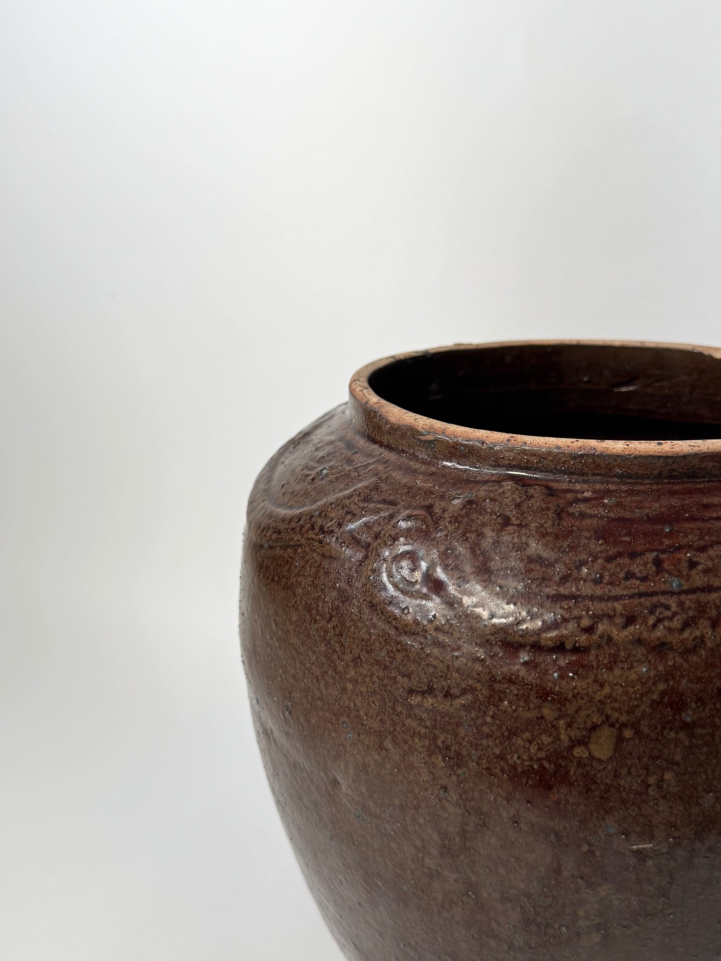Rounded Rich Brown South Asian Pot