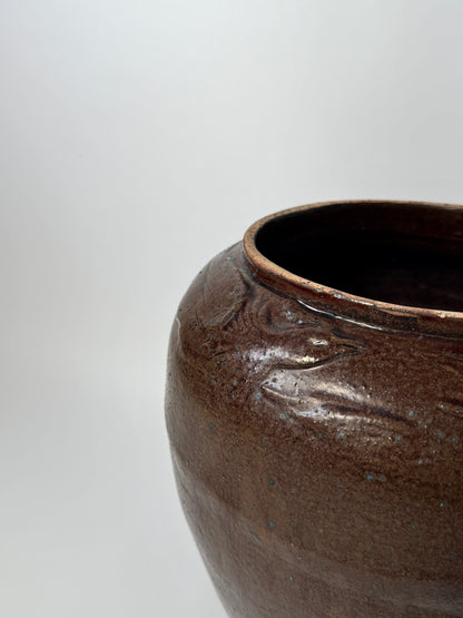 Rounded Rich Brown South Asian Pot