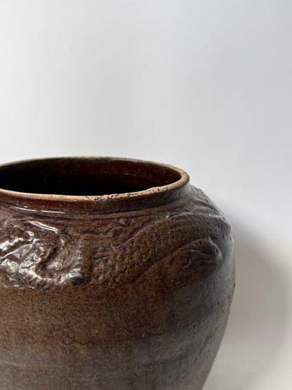 Rounded Rich Brown South Asian Pot