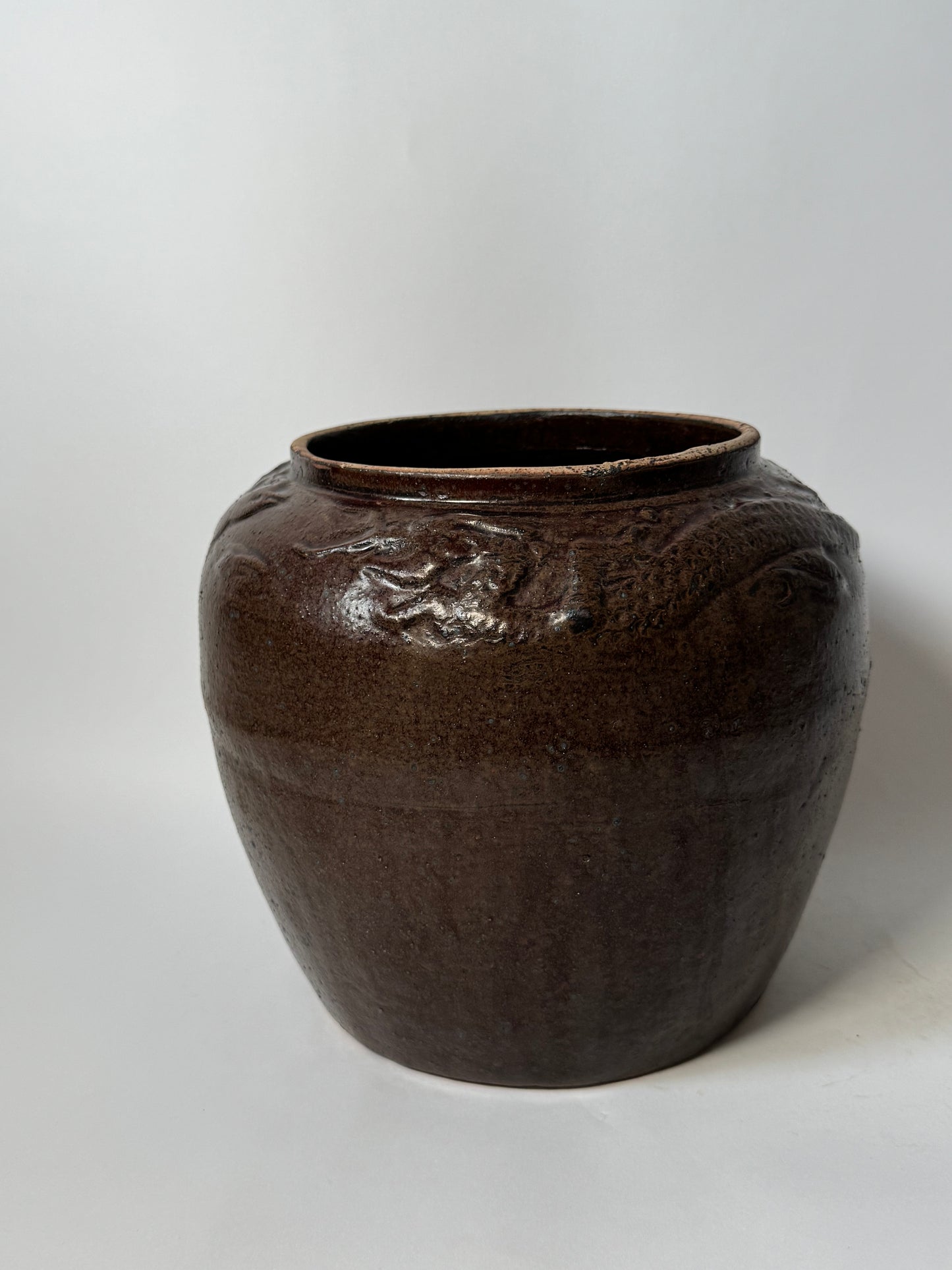 Rounded Rich Brown South Asian Pot