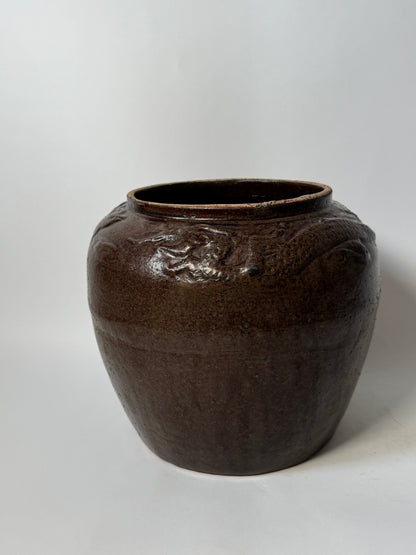 Rounded Rich Brown South Asian Pot