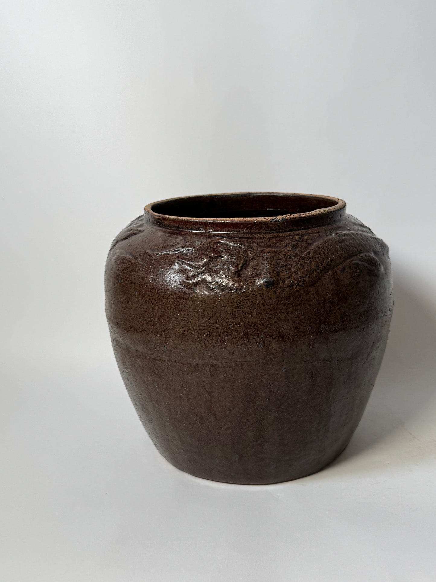 Rounded Rich Brown South Asian Pot