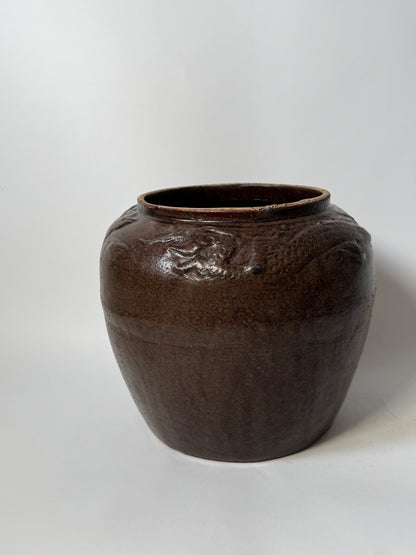 Rounded Rich Brown South Asian Pot