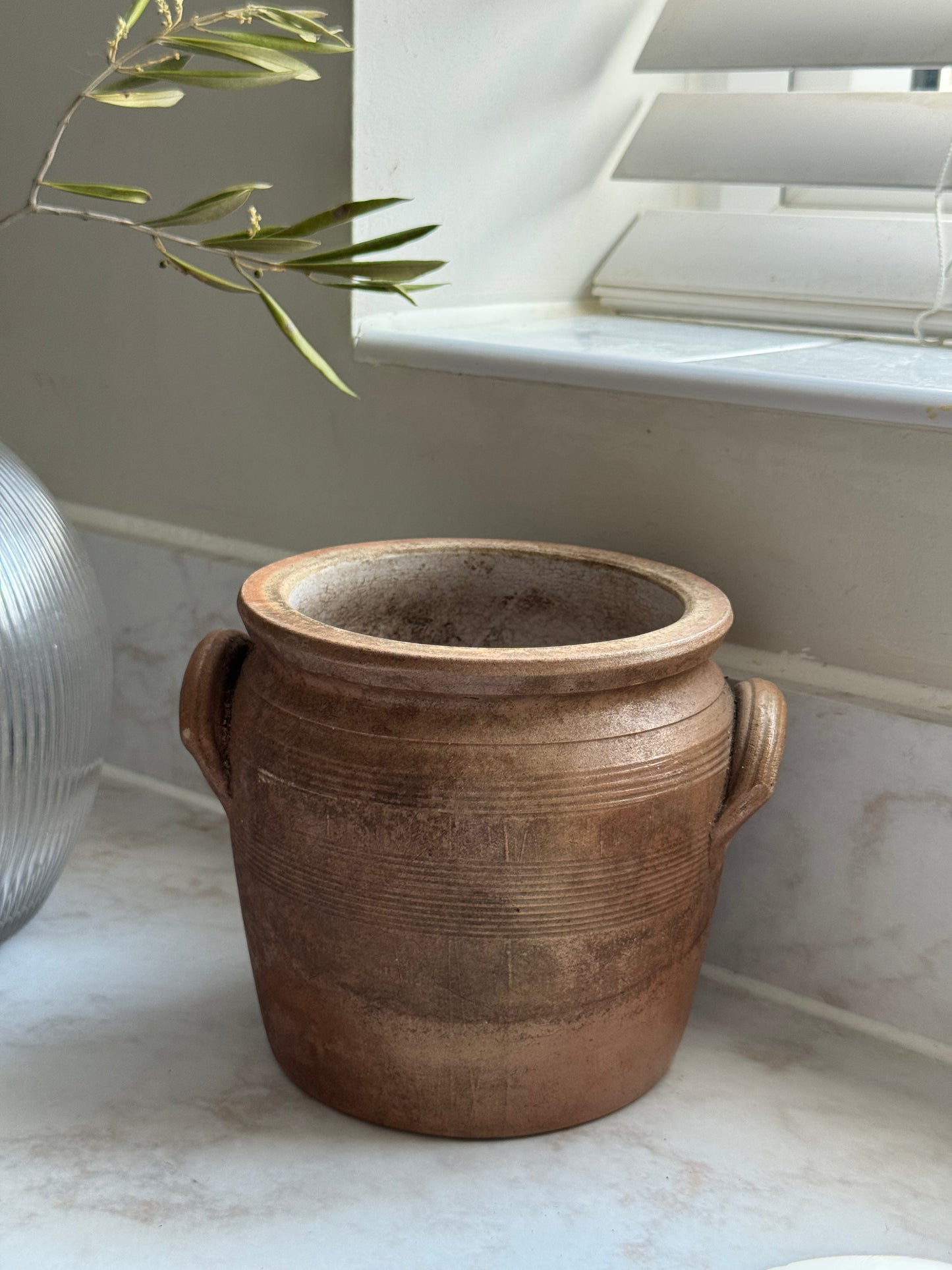 Vintage Brown Confit Pot