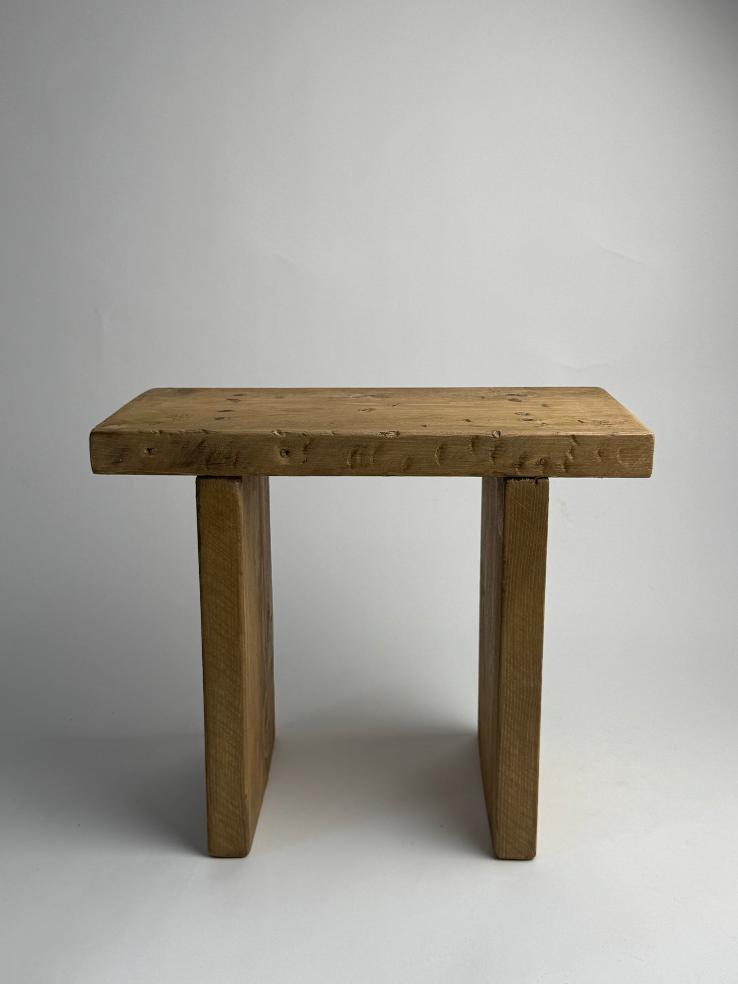 Handmade Aged Effect Wood Stool - Elsie