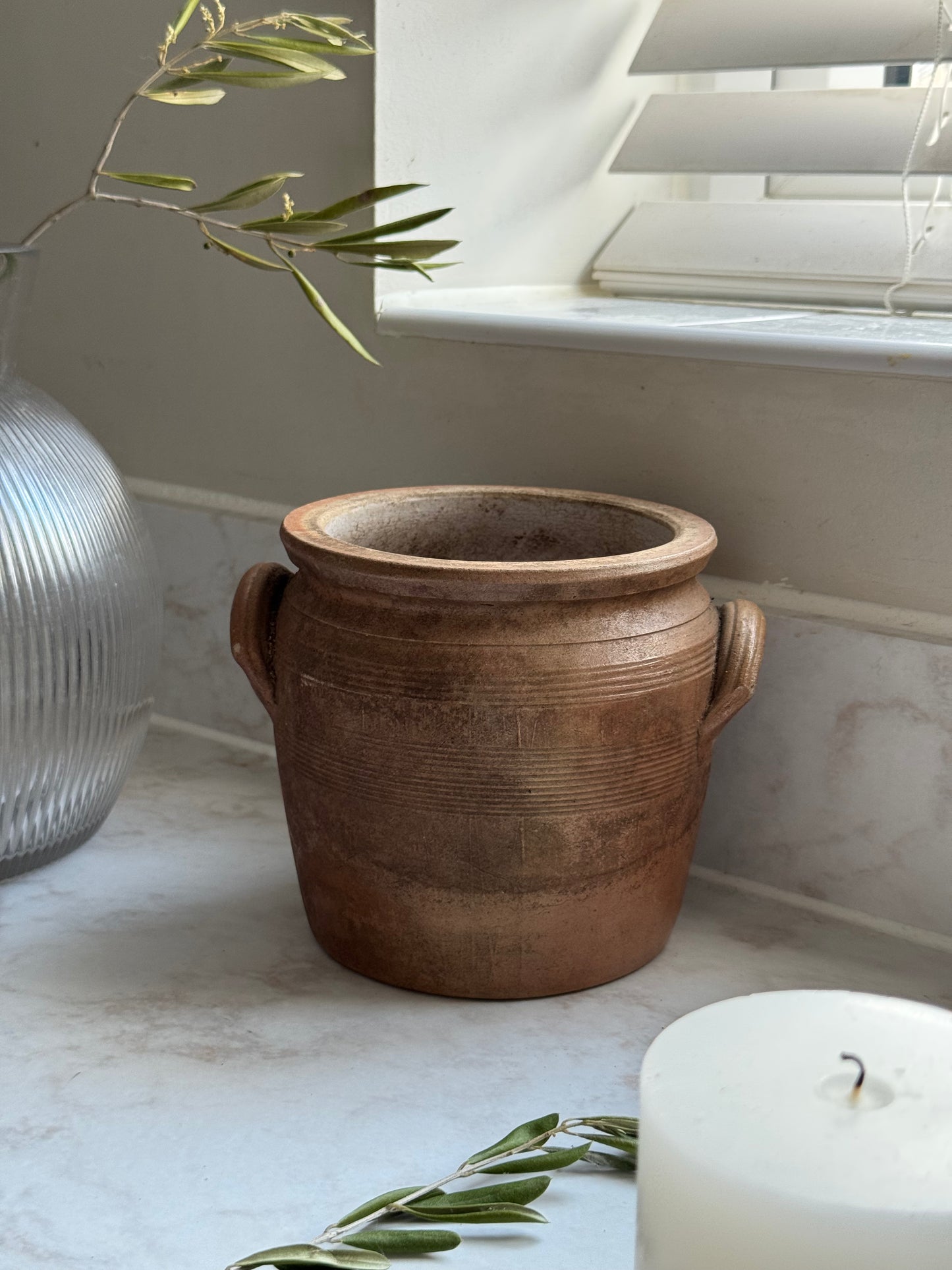Vintage Brown Confit Pot