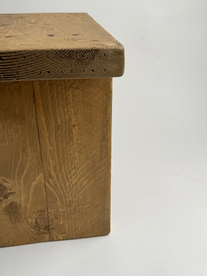 Handmade Aged Effect Wood Stool - Elsie