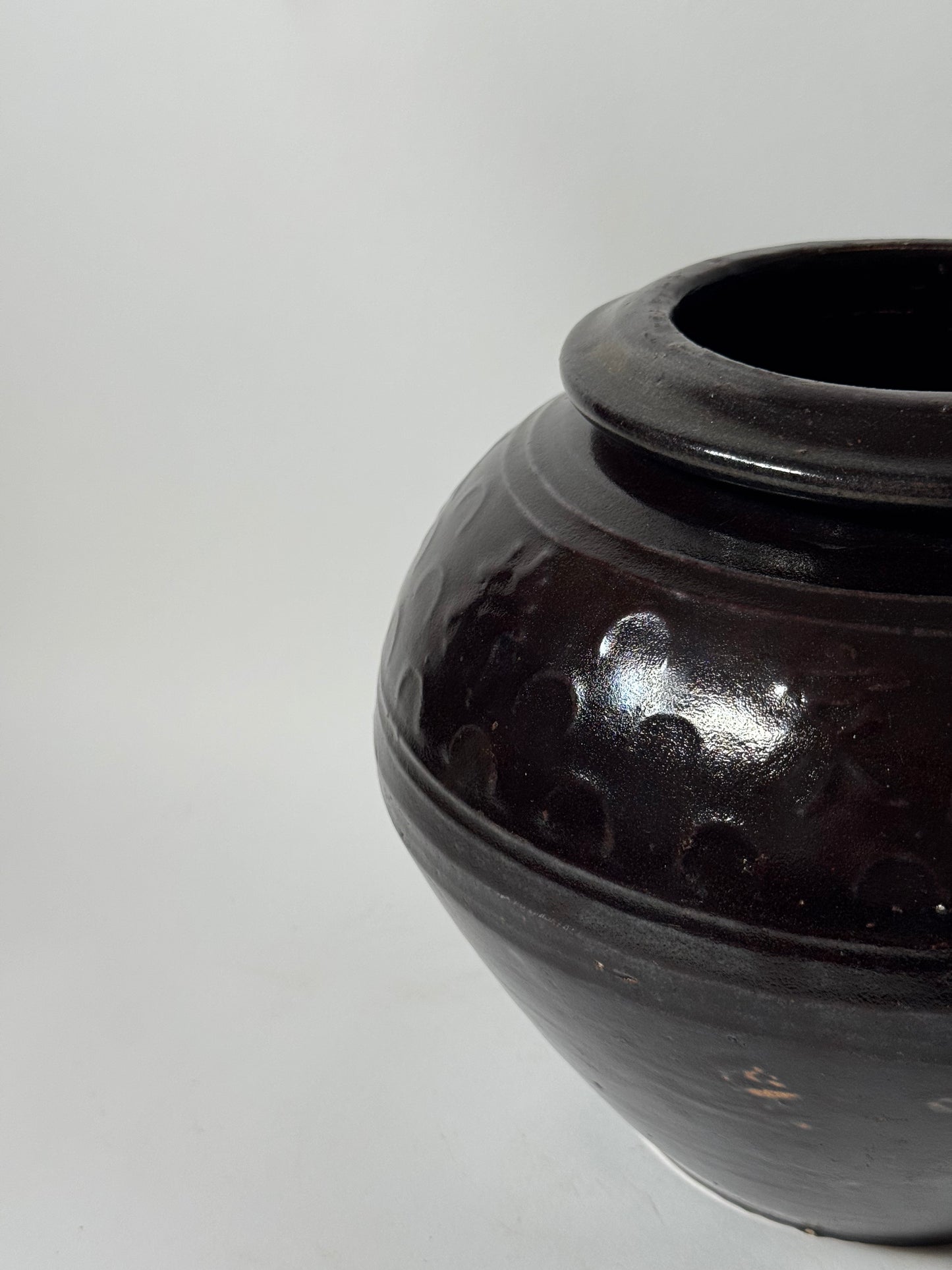 Brown Black Rounded South Asian Pot