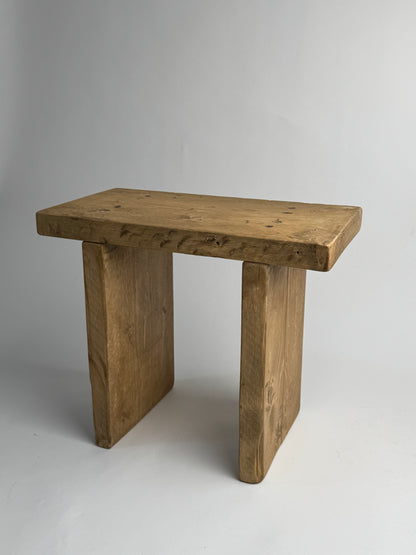 Handmade Aged Effect Wood Stool - Elsie