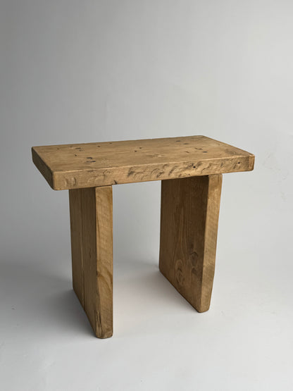 Handmade Aged Effect Wood Stool - Elsie