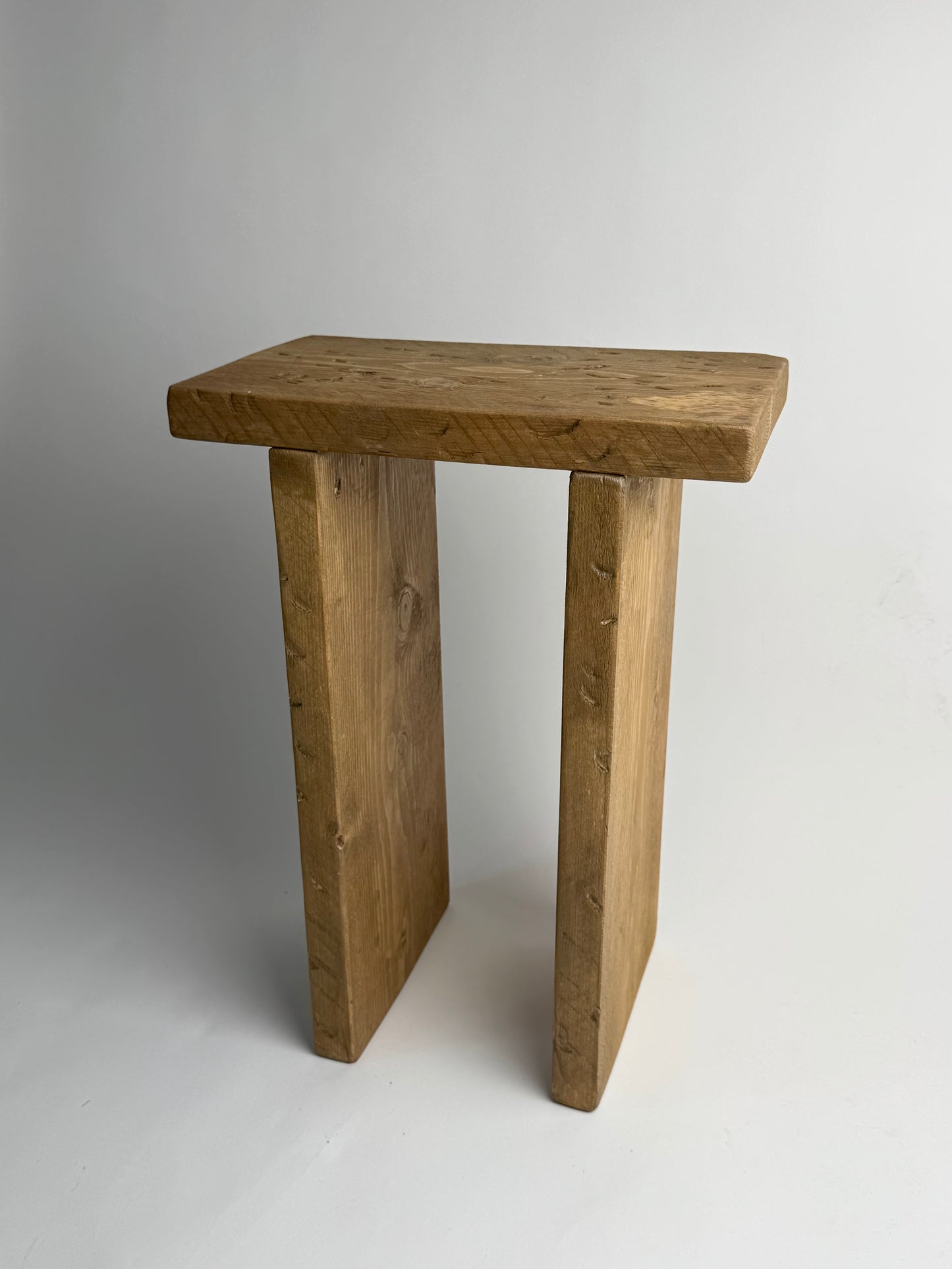 Handmade Aged Effect Wood Stool - Margot
