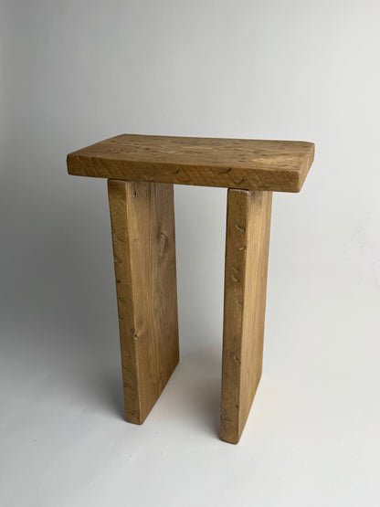 Handmade Aged Effect Wood Stool - Margot