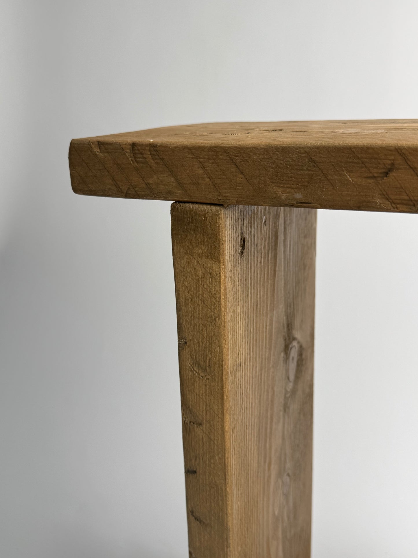 Handmade Aged Effect Wood Stool - Margot
