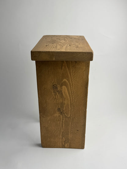 Handmade Aged Effect Wood Stool - Margot