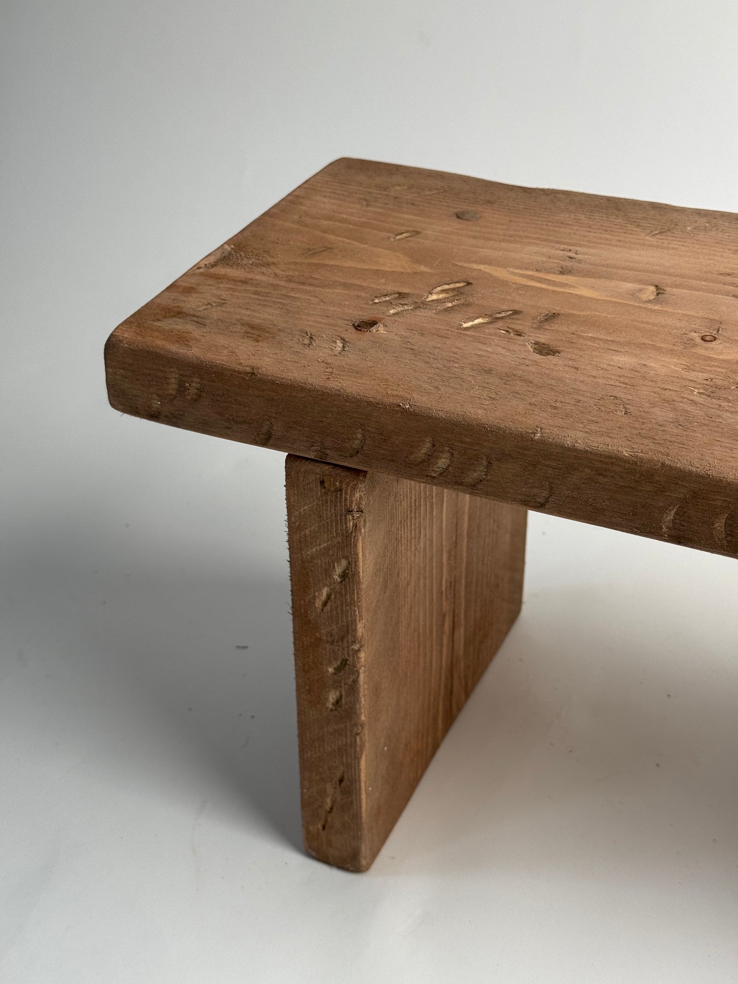 Handmade Aged Effect Wood Stool - Delilah