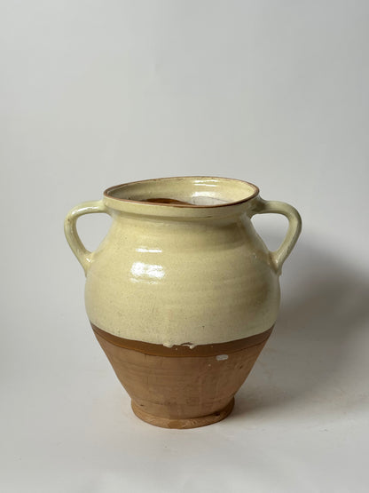 Half Glaze Butter Yellow Urn