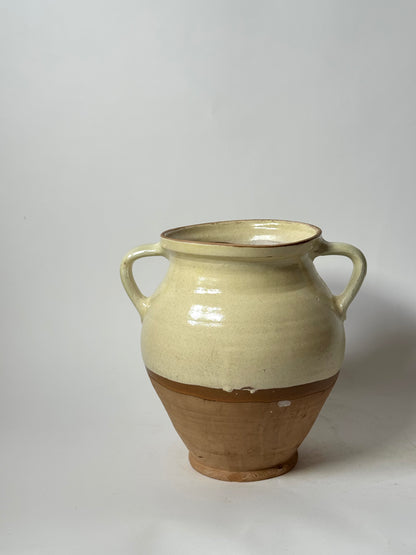 Half Glaze Butter Yellow Urn