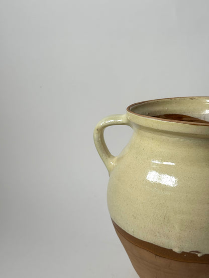 Half Glaze Butter Yellow Urn