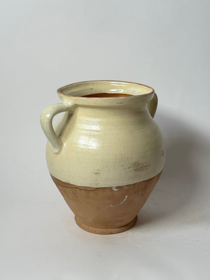 Half Glaze Butter Yellow Urn