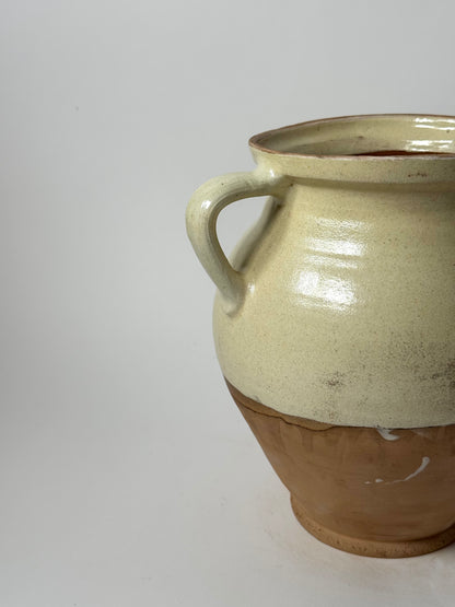 Half Glaze Butter Yellow Urn