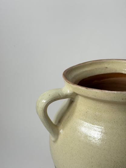 Half Glaze Butter Yellow Urn