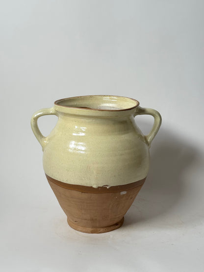 Half Glaze Butter Yellow Urn