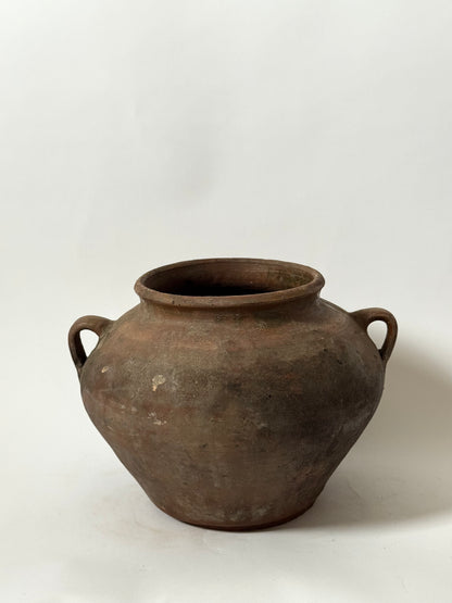 Wide Antique Romanian Twin Handled Urn
