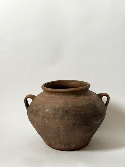 Wide Antique Romanian Twin Handled Urn