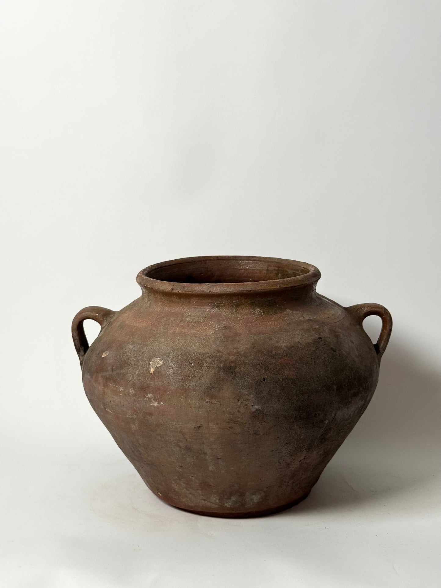 Wide Antique Romanian Twin Handled Urn
