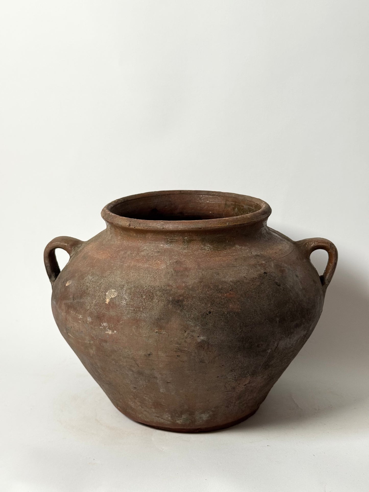 Wide Antique Romanian Twin Handled Urn