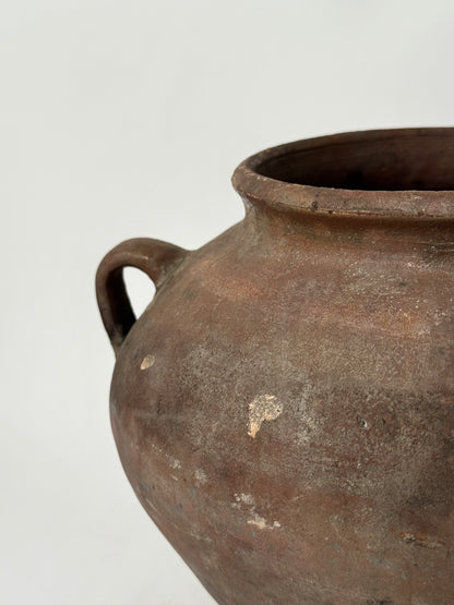 Wide Antique Romanian Twin Handled Urn