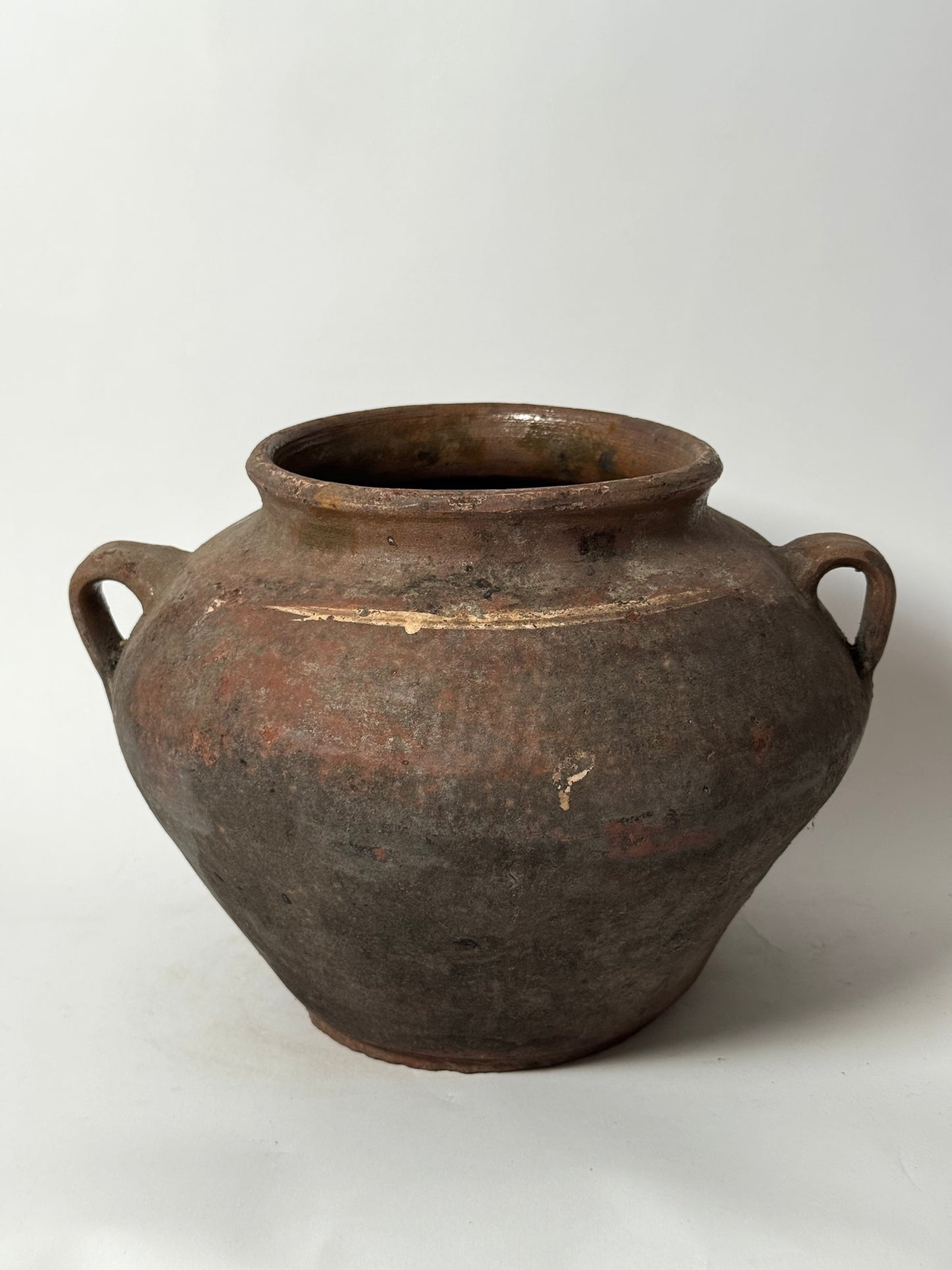 Wide Antique Romanian Twin Handled Urn