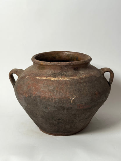 Wide Antique Romanian Twin Handled Urn