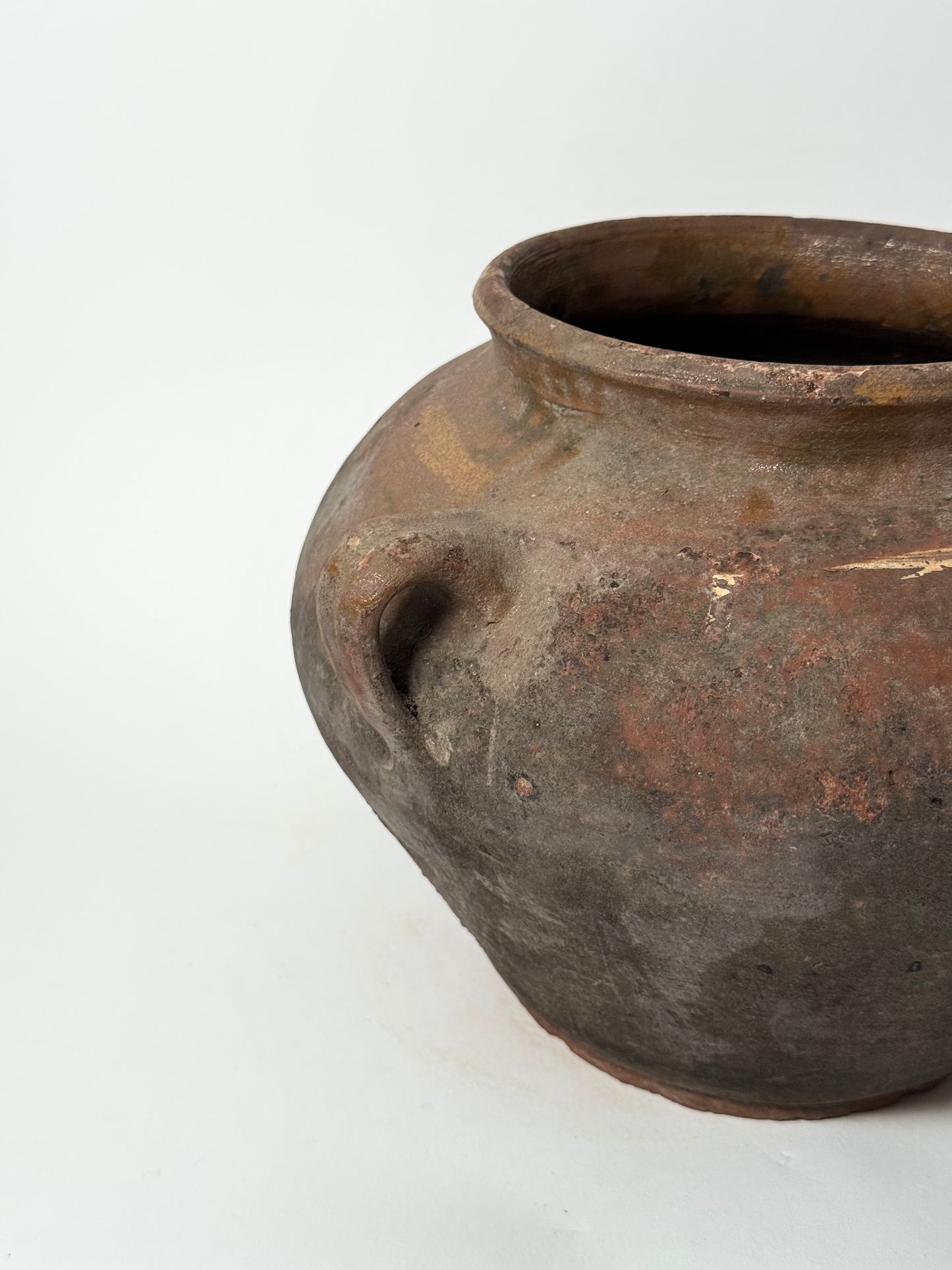 Wide Antique Romanian Twin Handled Urn