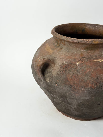 Wide Antique Romanian Twin Handled Urn