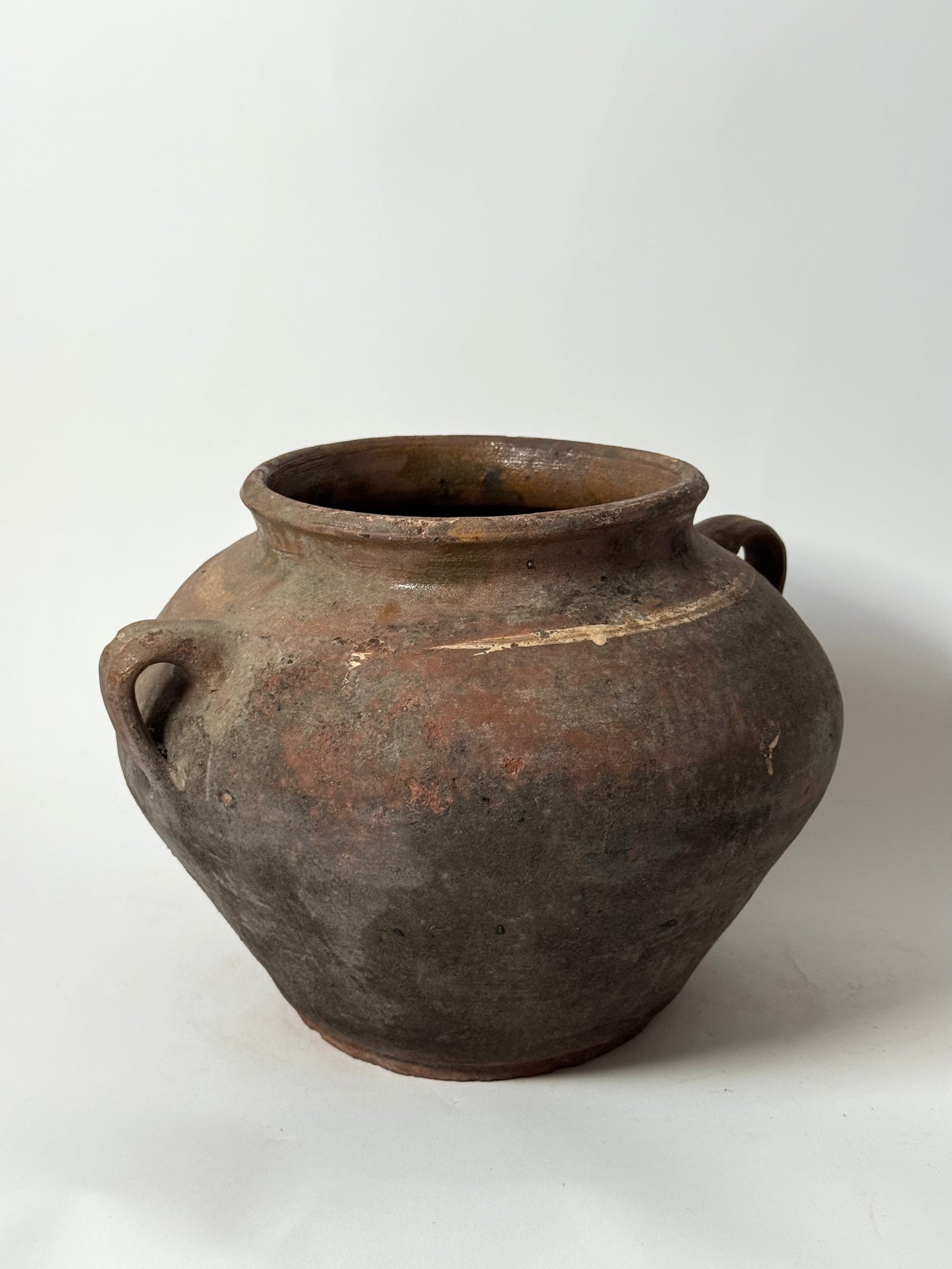 Wide Antique Romanian Twin Handled Urn