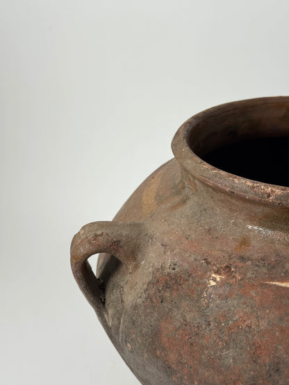 Wide Antique Romanian Twin Handled Urn