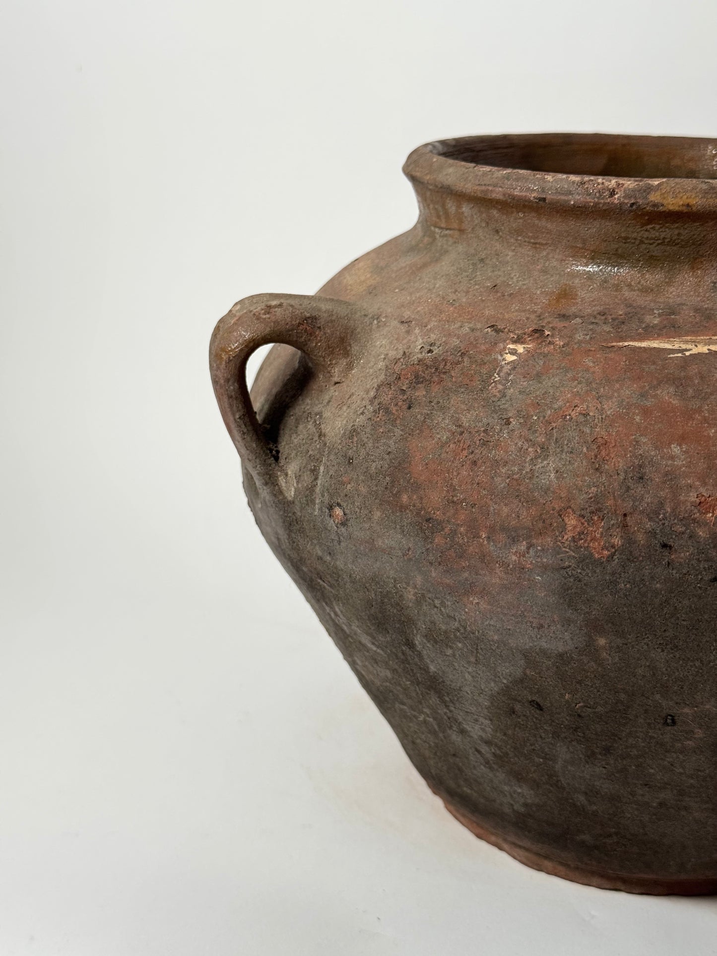 Wide Antique Romanian Twin Handled Urn