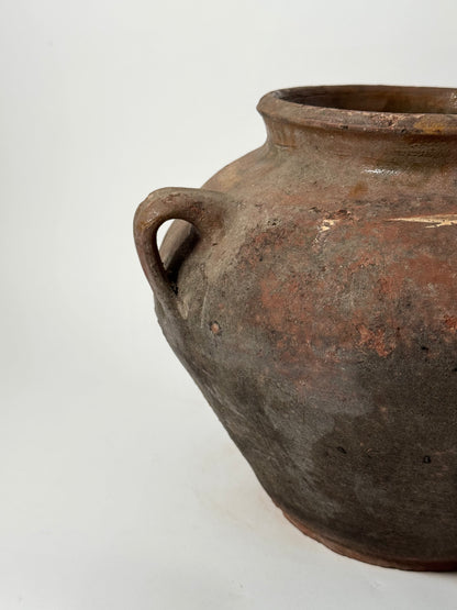 Wide Antique Romanian Twin Handled Urn